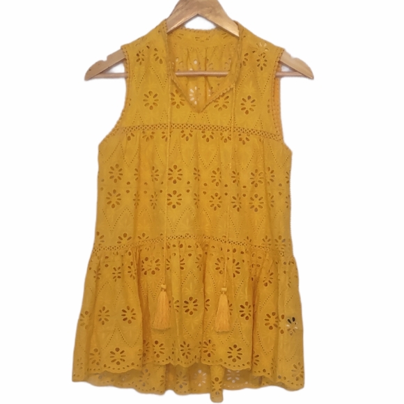 Kate Spade Yellow Eyelet Top - Picture 3 of 12